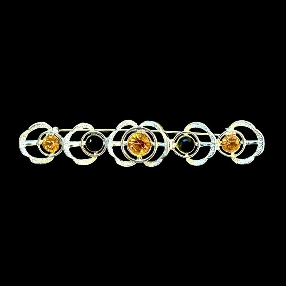 Elegant Vintage SARAHOO Silver and Gold Floral Brooch - MINT CONDITION